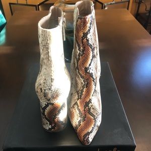 Charles David Snake print booties